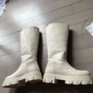 Bone colored Steve Madden combat boots